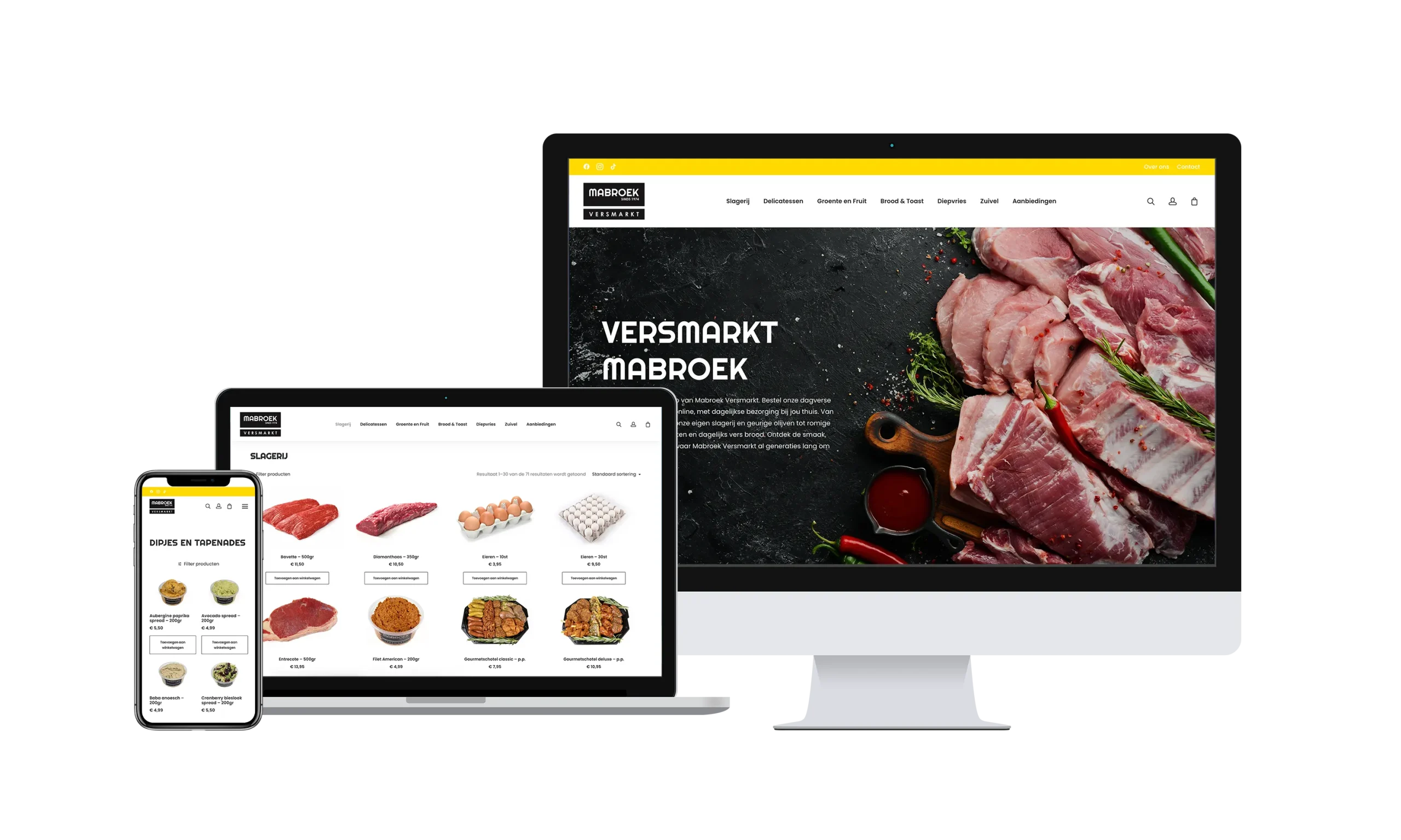 De nieuwe webshop van Mabroek Versmarkt, door Donkeys & co.