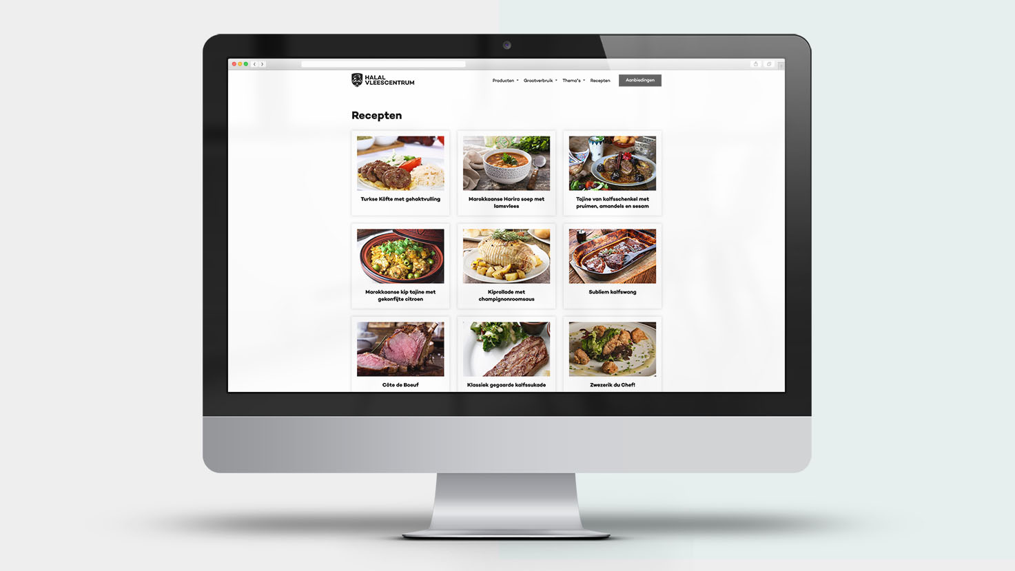 het grafisch design voor web van halal vleescentrum door Donkeys & Co.