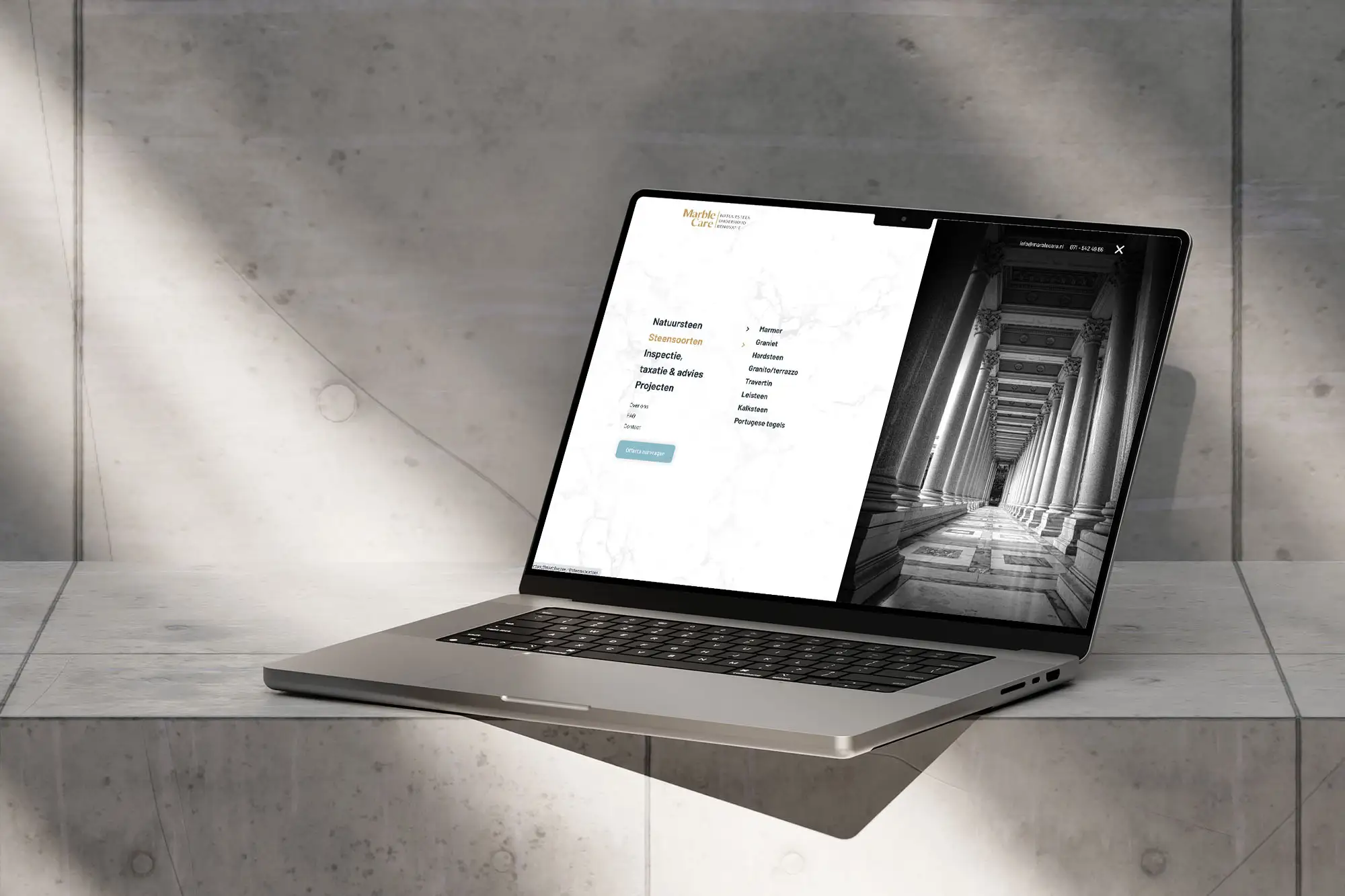 het menu van Marble Care door Donkeys & Co.