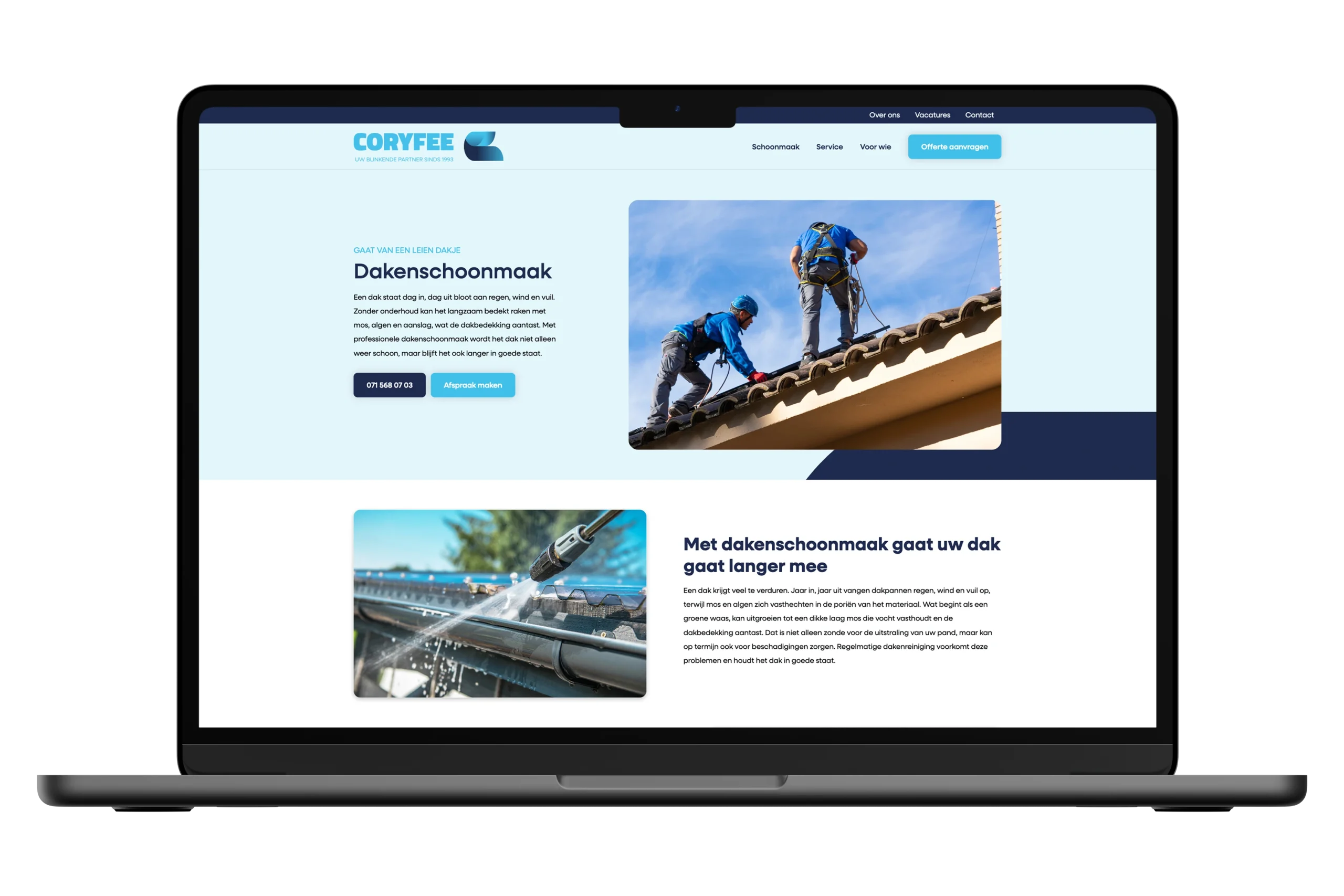 Voor De Coryfee ontwikkelden we een frisse merkuitstraling, sterke webteksten en een SEO-proof website die meegroeit met hun ambities.